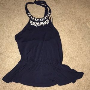 Papaya neck tied top